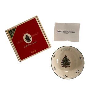 NOS Vintage 2003 Spode Christmas Tree 6" Revere Bowl Holiday Dish Collectible